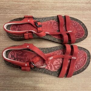 Teva Women's Red Triple-Strap Comfort Sandals